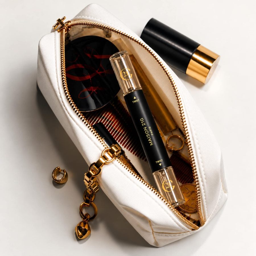 The Dual Crayon in a handbag