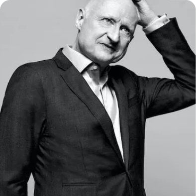 Black and white portrait of a master perfumer.